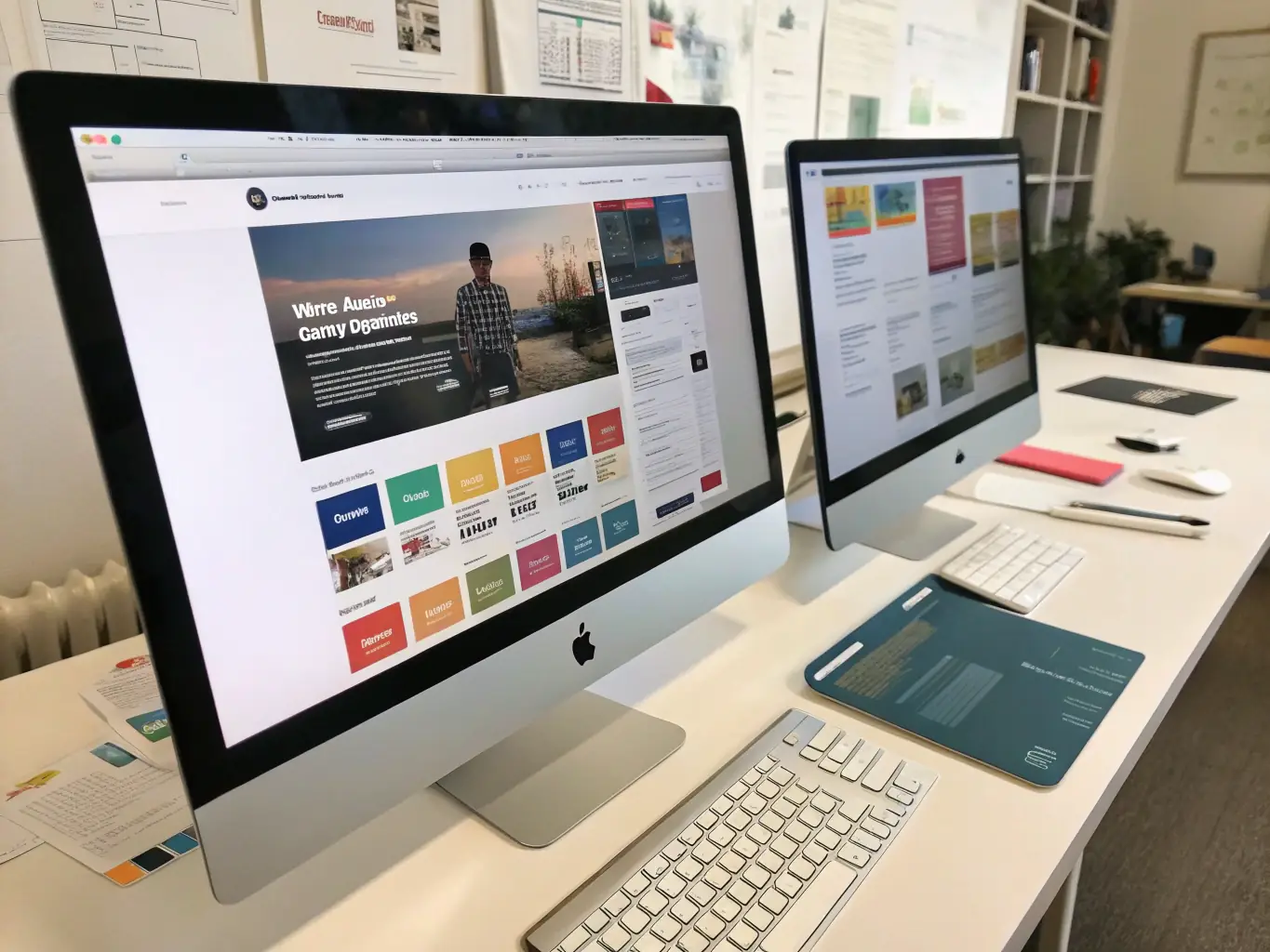 A before-and-after comparison image of a website redesign, showcasing modern UI elements, improved user experience, and consistent brand colors, representing website and SaaS design updates.