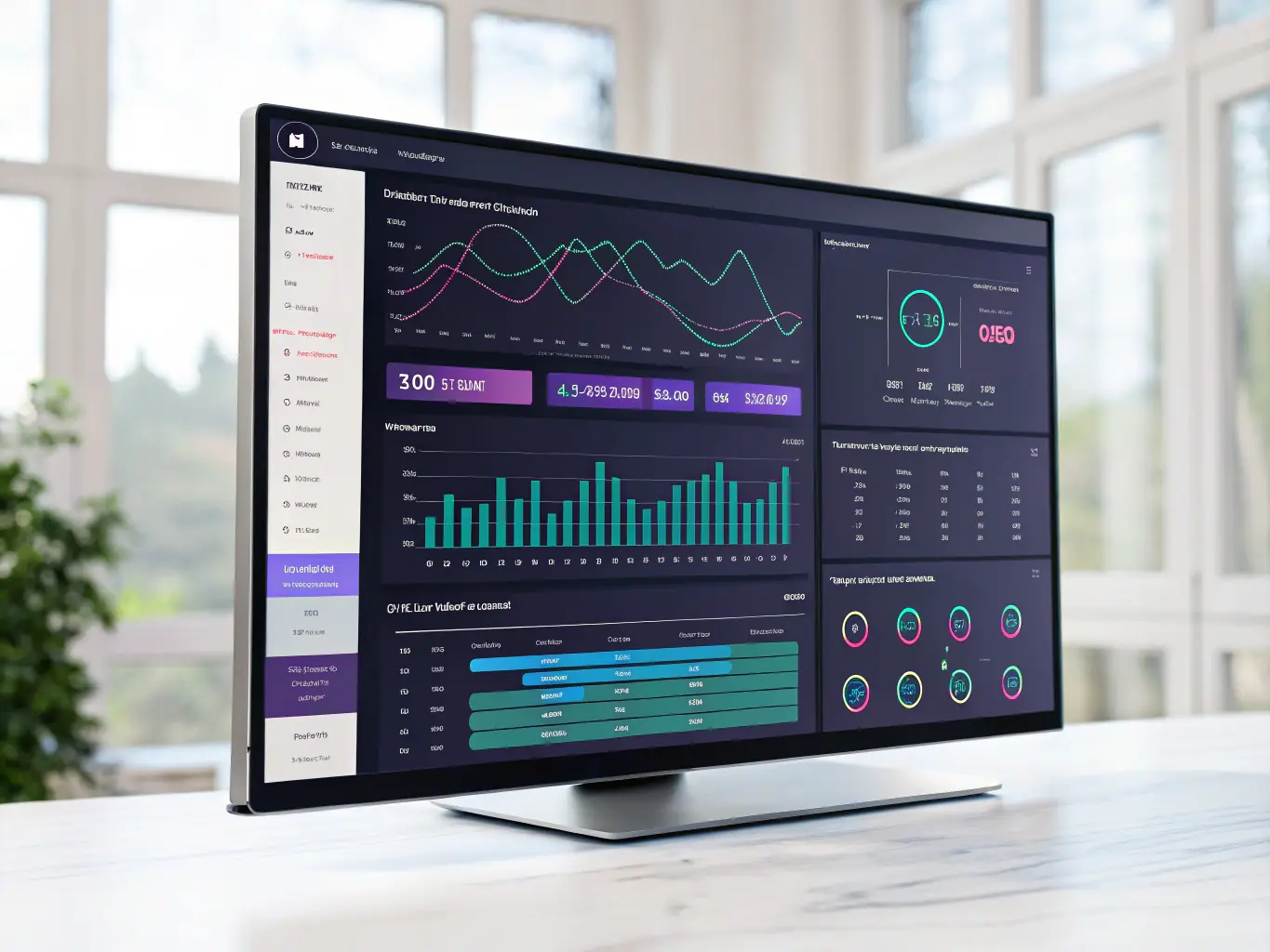 An image showcasing a customized dashboard with key performance indicators (KPIs) and data visualizations, highlighting the ability to track and measure results.