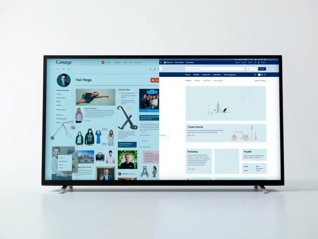 A before-and-after image showcasing a website redesign, highlighting improved user experience, modern aesthetics, and brand consistency, representing website and SaaS design updates.